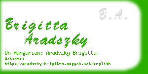 brigitta aradszky business card